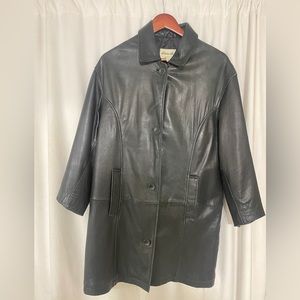 Leather Eddie Bauer oversized coat